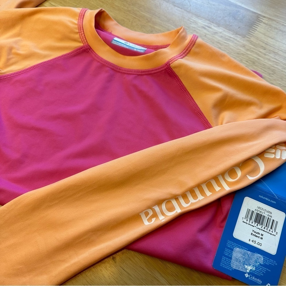 Columbia Girls Omni-Shade Long Sleeve Pink And Orange M Medium 10/12 NWT - Picture 12 of 12